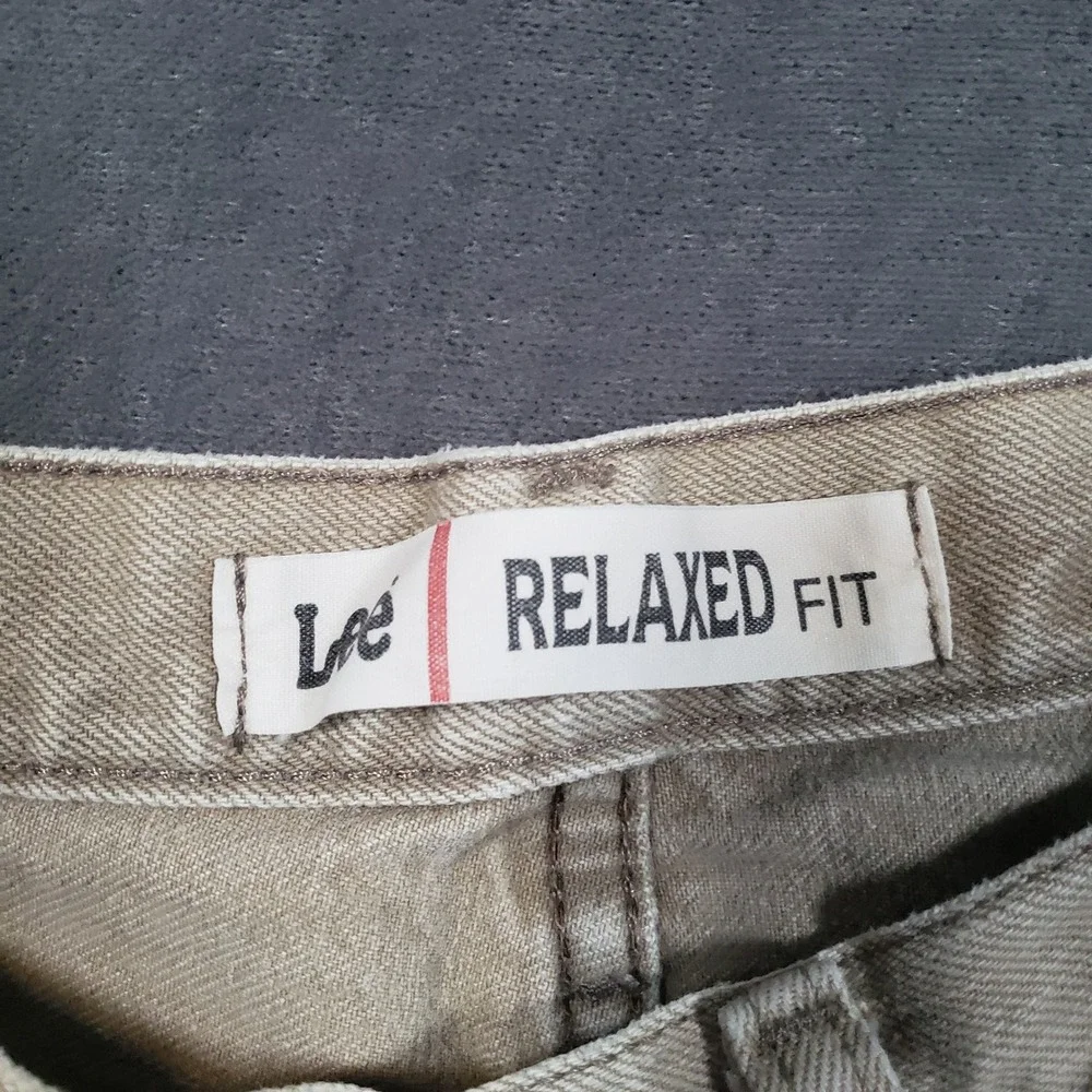 Lee Relaxed‎ Fit Jeans Mens 34x30 Tan Khaki Straight Leg Cotton Denim 2055514